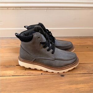 Kids Gray Deer Stags Lace-Up Boots